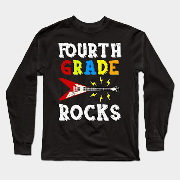 Fourth Grade Rocks Teacher Student Kid Back To School Long Sleeve T-Shirt by hardyhtud